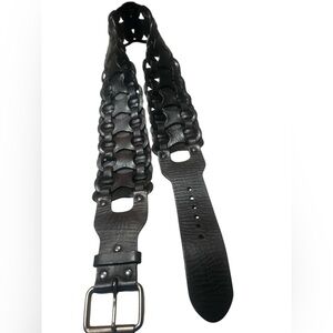WIDE 3” genuine leather belt black
